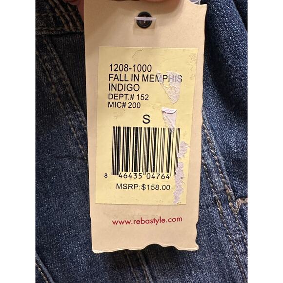 Reba Fall in Memphis Embellished Denim Jean Jacket Small NWT - Picture 6 of 11